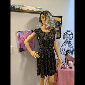 RD Style Black Printed Dress Size 2 Petite